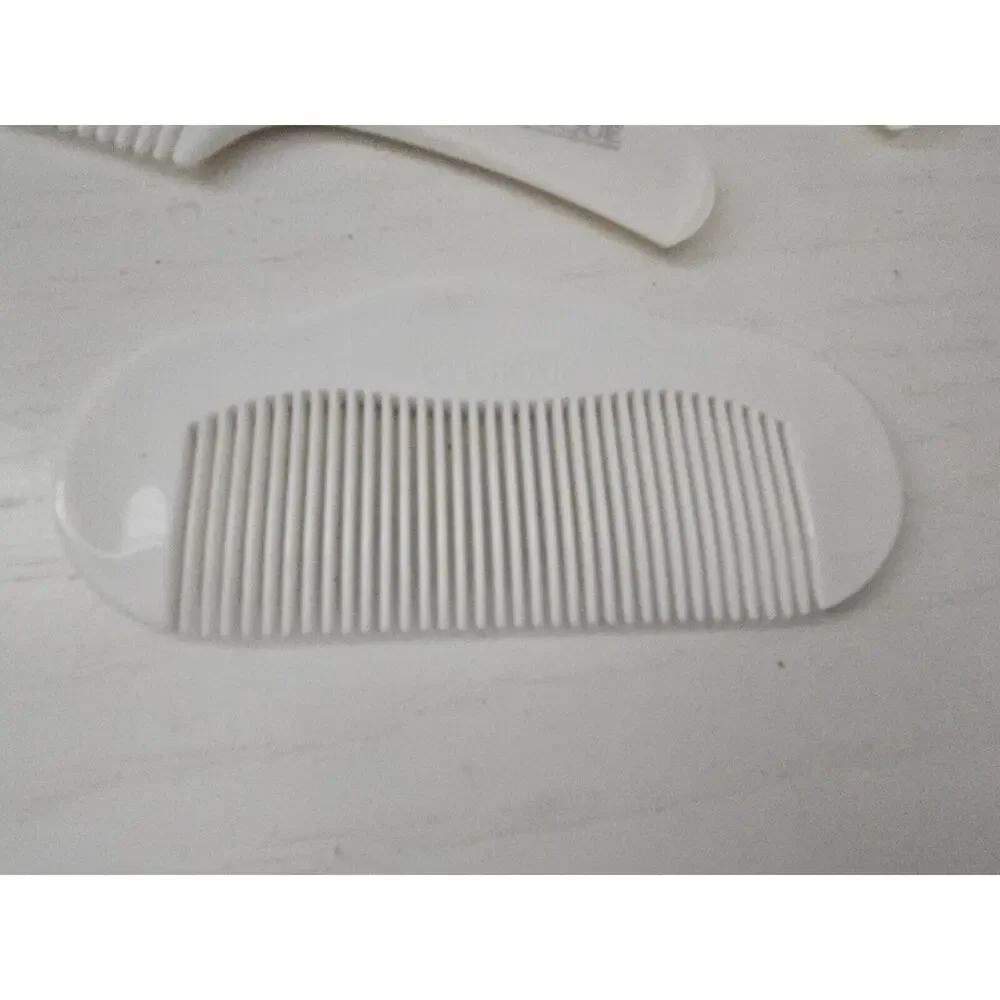 Vintage Clinique Hair Comb Wide Tooth Detangling White Hard Plastic Set‎ Of 3